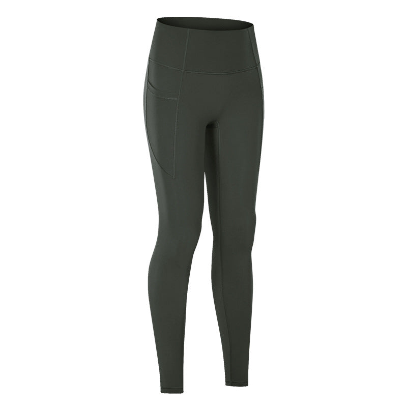 High Waist Yoga Pants with Pocket (No T-Line)