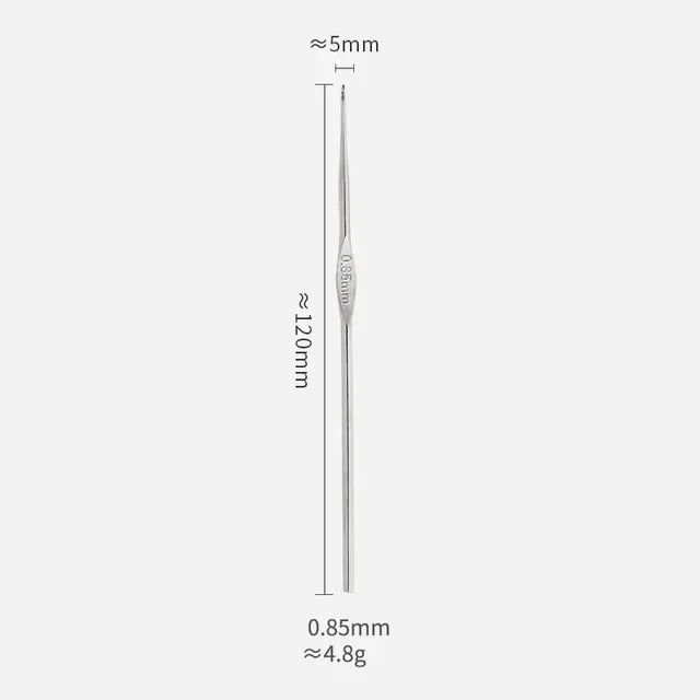 Metal Crochet Hooks Set for Lace Weaving (Size 0.5-1.9mm)