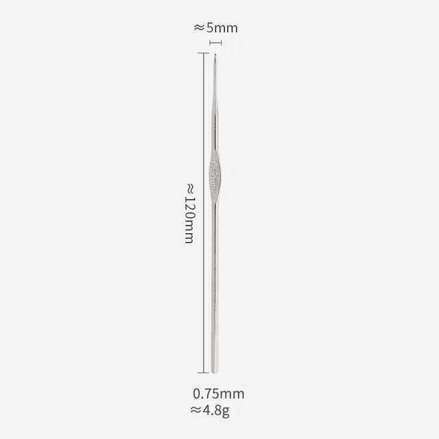 Metal Crochet Hooks Set for Lace Weaving (Size 0.5-1.9mm)