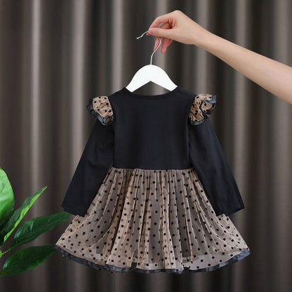 Children's Long-Sleeved Skirt Dress in Western Style