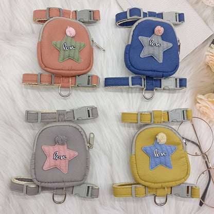 Adjustable Dog Traction Rope with Backpack Accessories