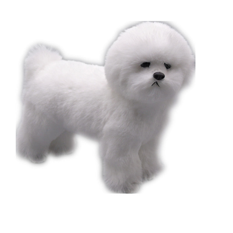 Realistic Pet Dog Model - Plush Bichon Frise Decor