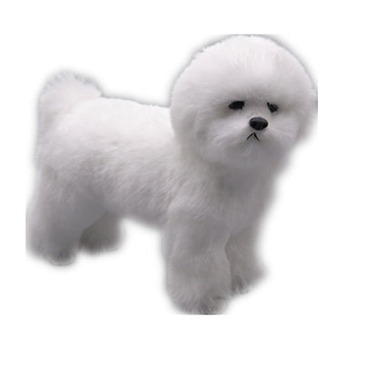 Realistic Pet Dog Model - Plush Bichon Frise Decor