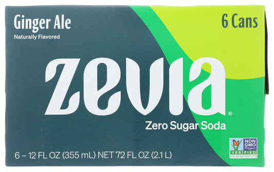 ZEVIA: Ginger Ale Soda 6Pk, 72 fo