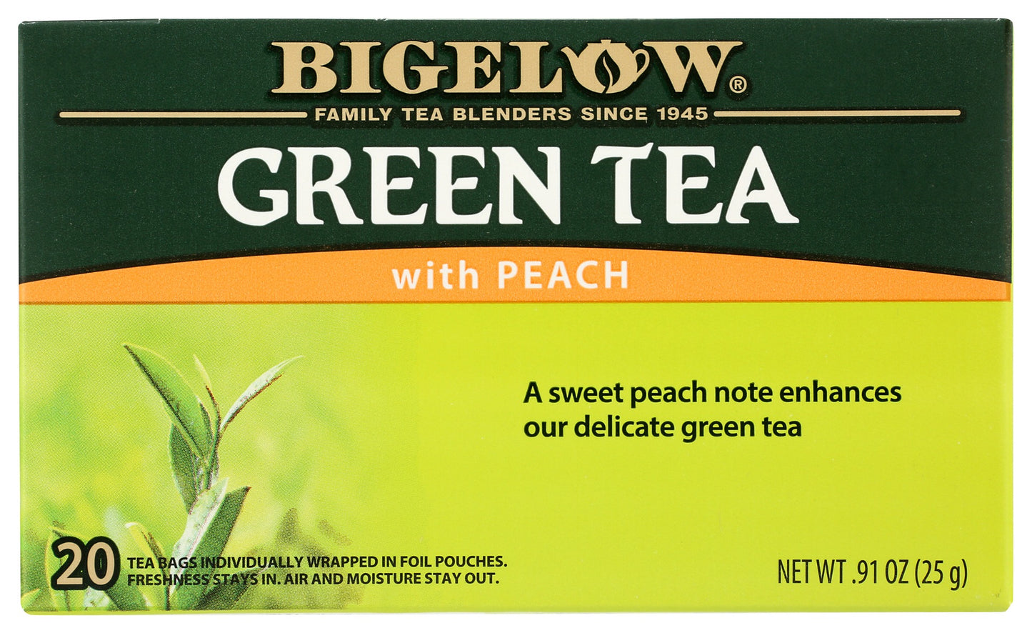 BIGELOW: Green Tea With Peach 20Bg, 0.91 oz