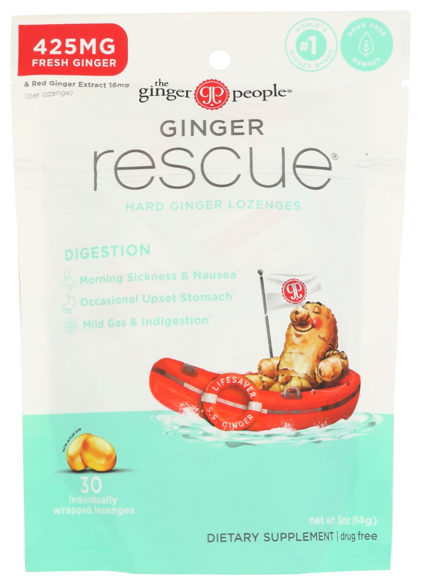 GINGER PEOPLE: Ginger Rescue Lozenges Regular Strength Hard, 3 oz