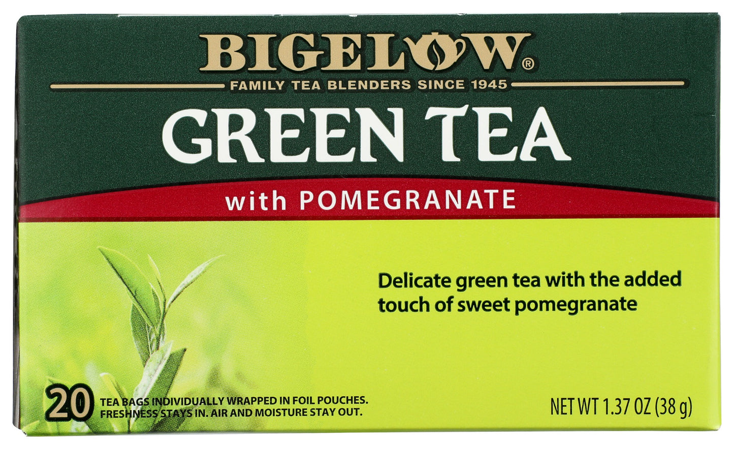 BIGELOW: Green Tea with Pomegranate 20Bg, 1.37 oz