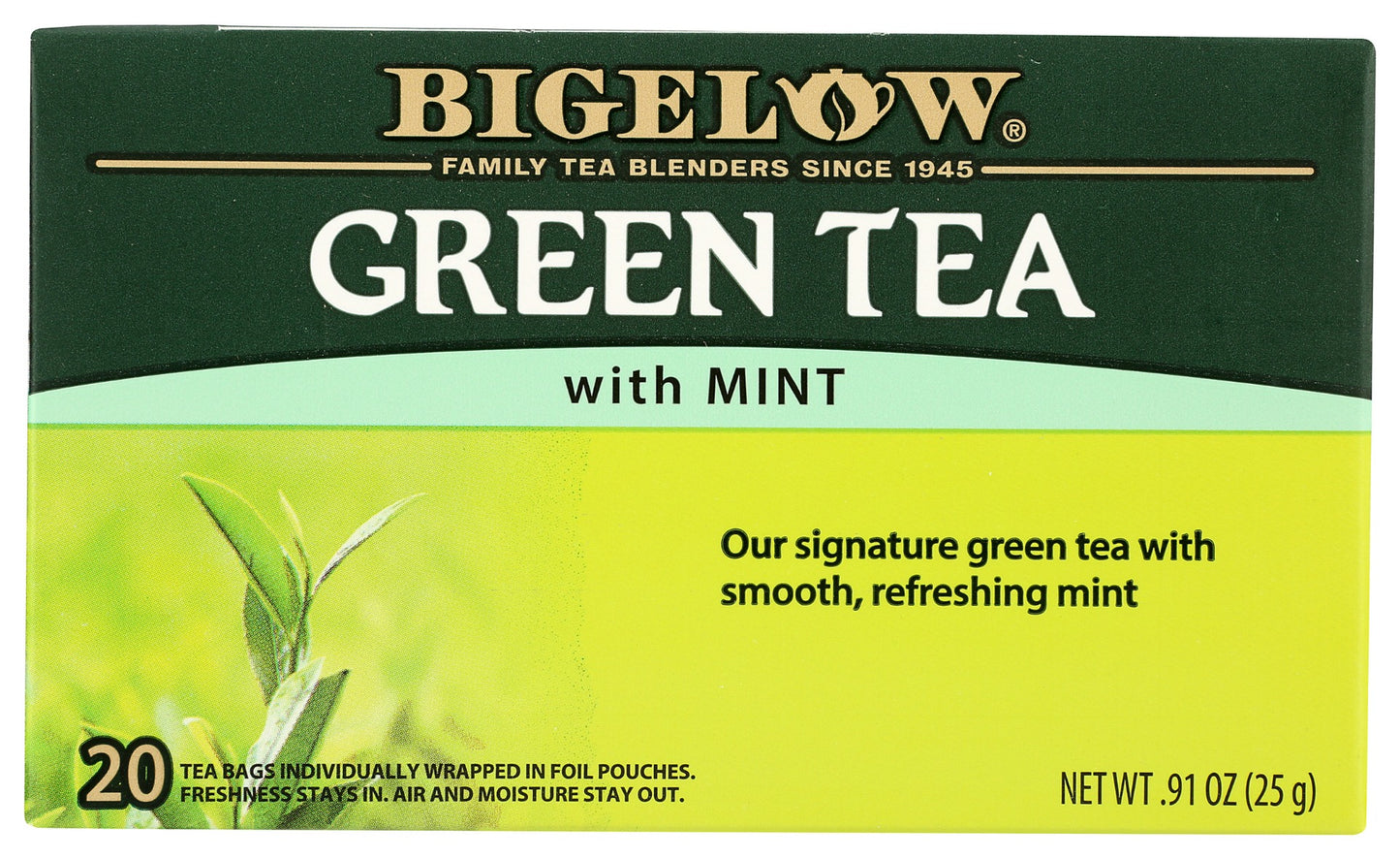 BIGELOW: Green Tea with Mint 20Bg, 0.91 oz