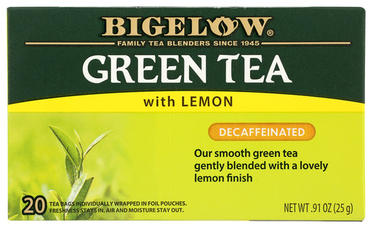 BIGELOW: Green Tea with Lemon Decaf 20Bg, 0.91 oz