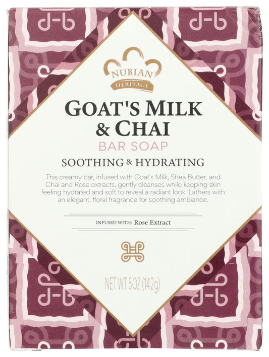 NUBIAN HERITAGE: Goats Milk and Chai Bar Soap, 5 oz