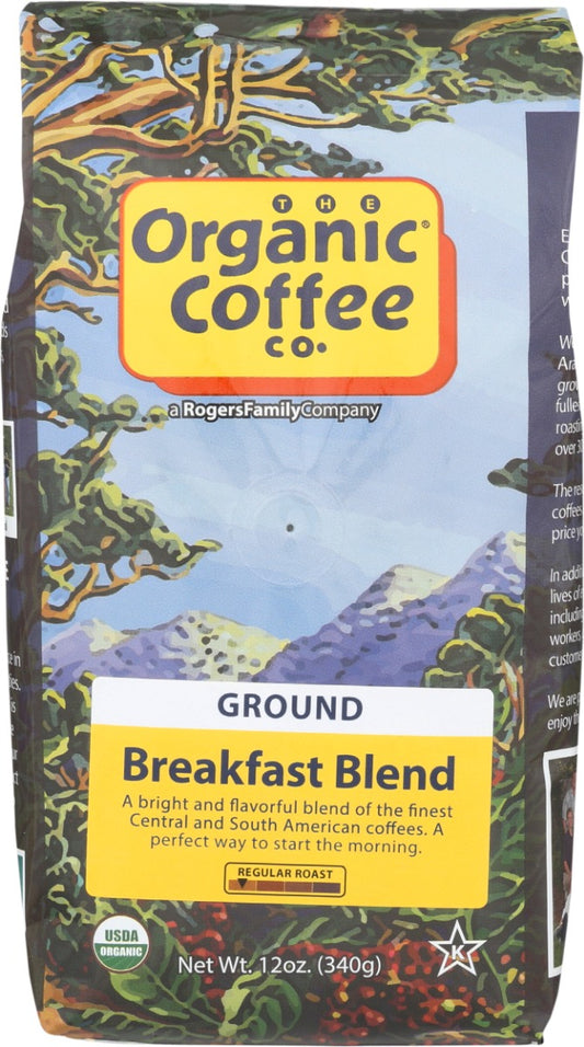 ORGANIC COFFEE CO: Organic Breakfast Blend Ground, 12 oz