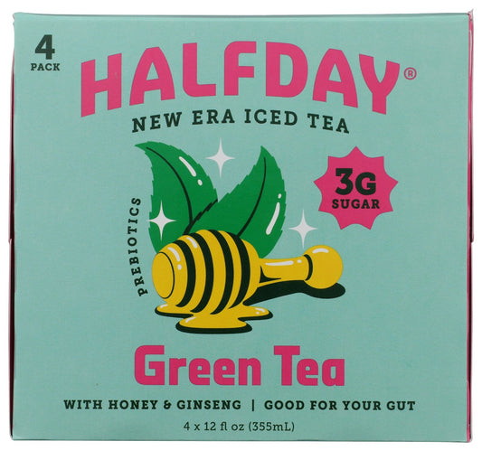 HALFDAY: Green Tea Prebiotic Iced Tea 4Pk, 48 fo