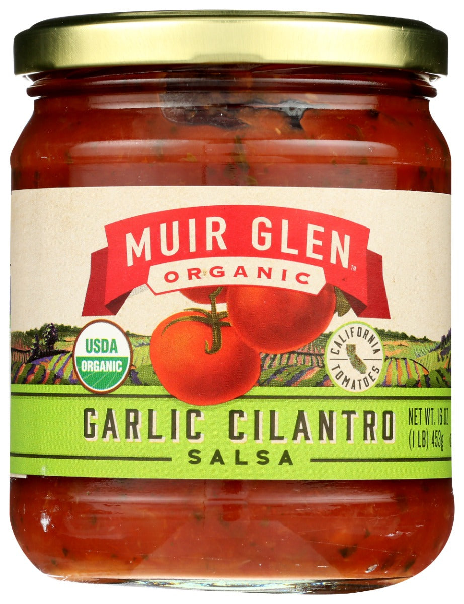 MUIR GLEN: Garlic Cilantro Salsa, 16 oz
