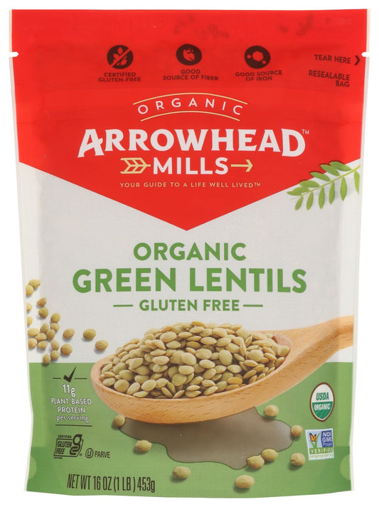 ARROWHEAD MILLS: Organic Green Lentils, 16 oz