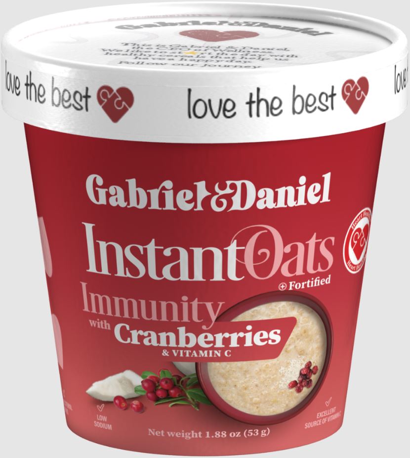 GABRIEL & DANIEL: Cranberries Coconut Instant Oatmeal, 1.88 oz