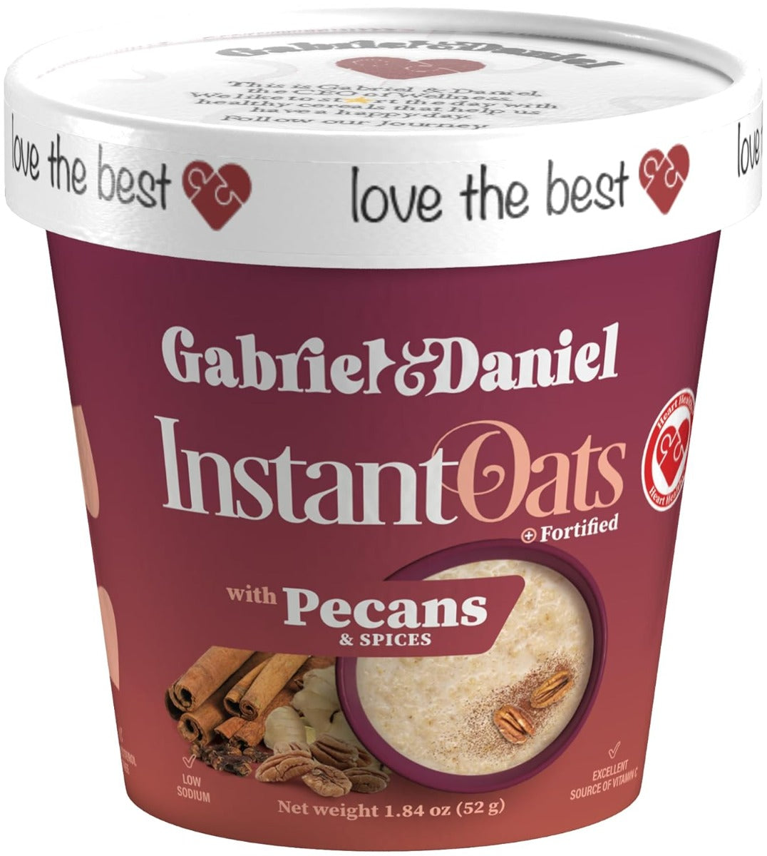 GABRIEL & DANIEL: Pecans and Spices Instant Oatmeal, 1.84 oz