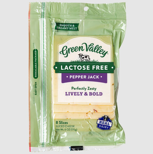 GREEN VALLEY CREAMERY: Lactose Free Pepper Jack Sliced Cheese, 6 oz