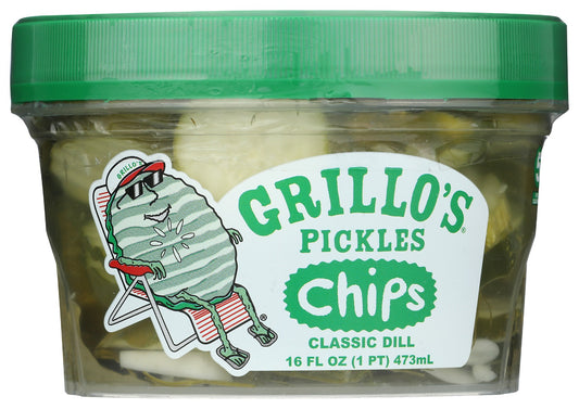 GRILLOS PICKLES: Classic Dill Chips, 16 oz