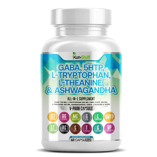 Kun Shafi GABA, 5-HTP, L-Tryptophan, L-Theanine & Ashwagandha Natural Treat