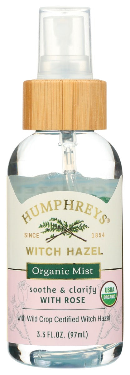 HUMPHREYS: Witch Hazel Rose Organic Mist, 3.3 oz