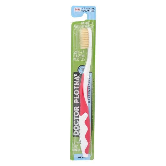 MOUTH WATCHERS: Adult Manual Toothbrush Red, 1 ea