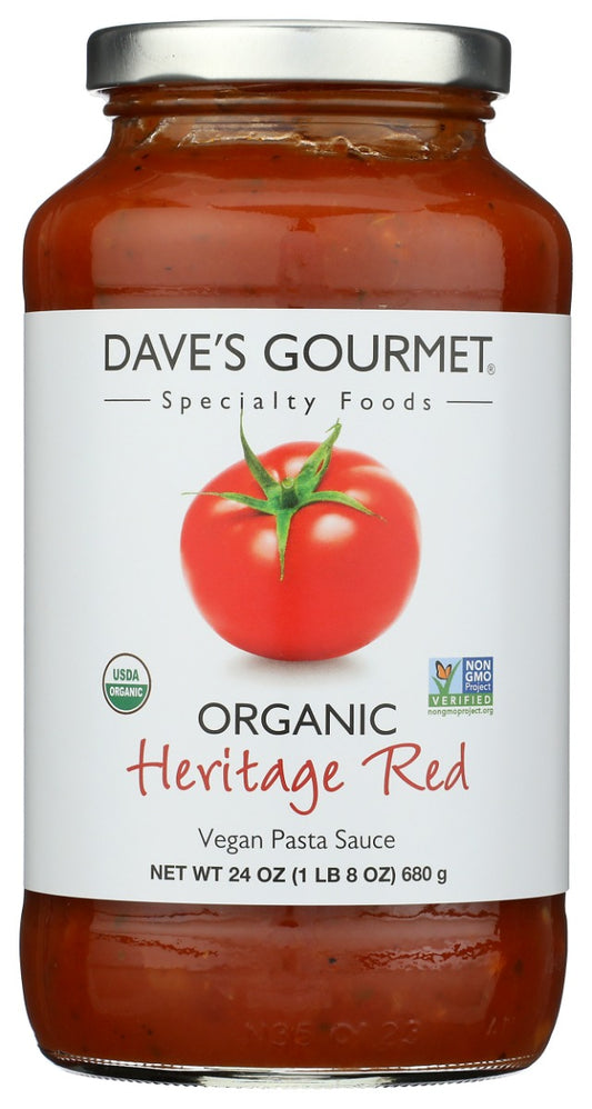 DAVES GOURMET: Organic Heritage Red Pasta Sauce, 24 oz