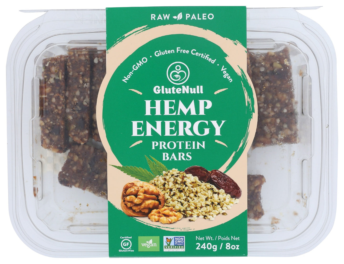 GLUTENULL: Hemp Energy Protein Bars, 8 oz