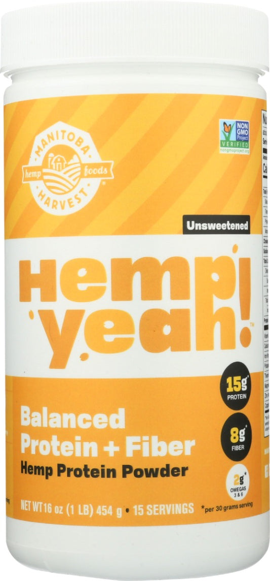 MANITOBA HARVEST: Hemp Yeah Balanced Protein Fiber Unsweetened, 16 oz