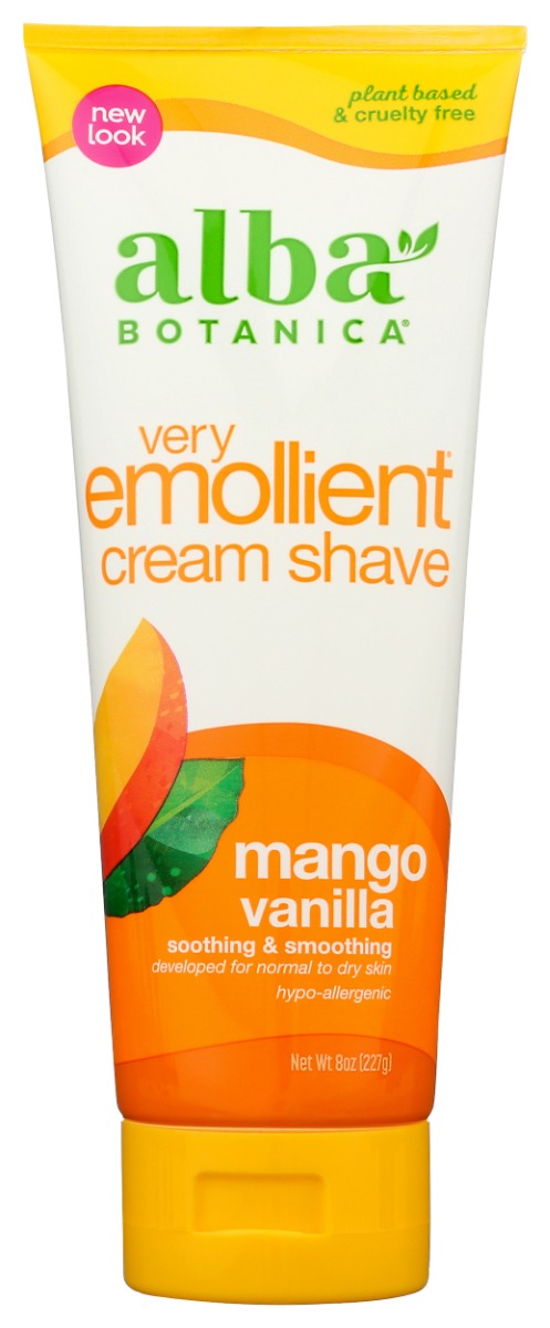 ALBA BOTANICA: Very Emollient Cream Shave Mango Vanilla, 8 oz