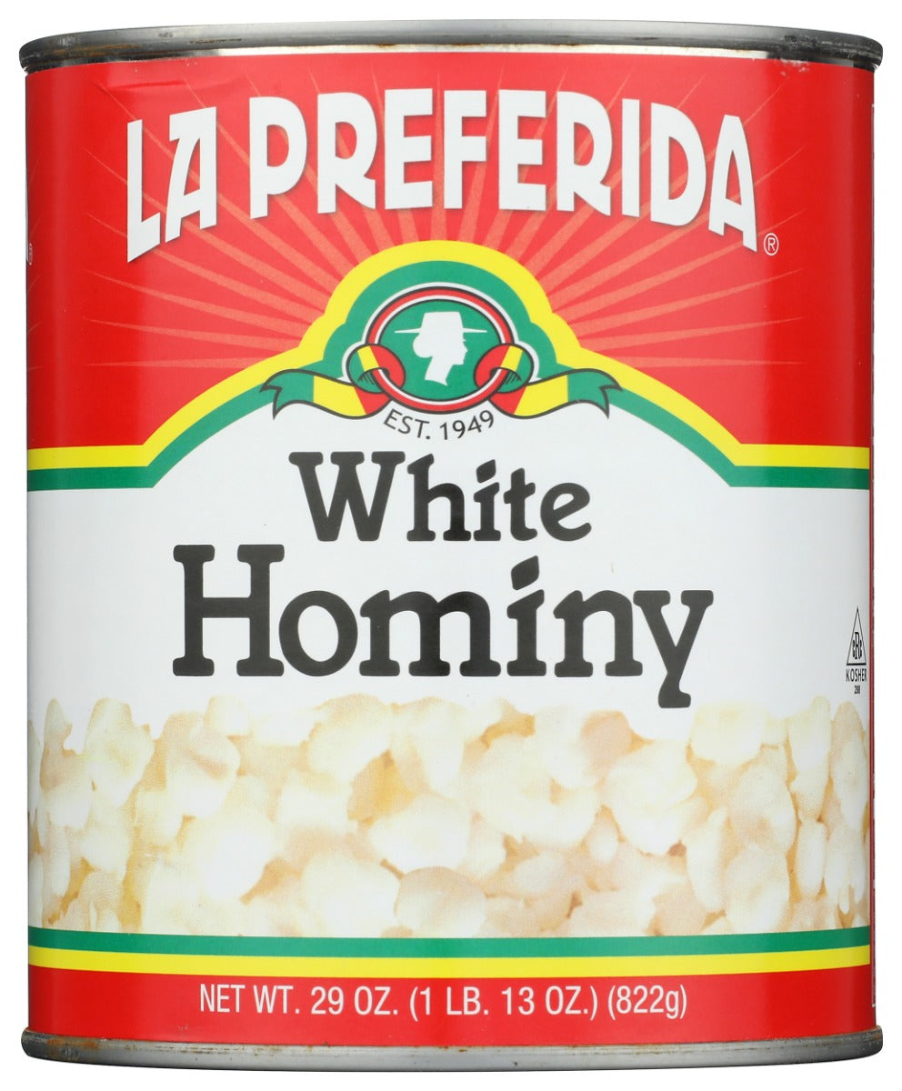 LA PREFERIDA: White Hominy, 29 oz