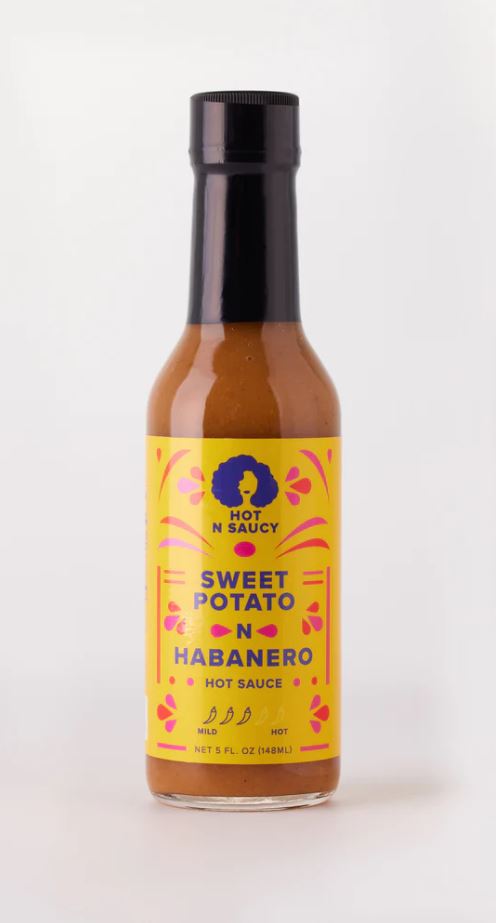 HOT N SAUCY: Sweet Potato N Habanero Hot Sauce, 5 fo