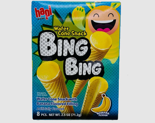 HAPI: Bing Bing Banana Wafer Cone Snack, 2.5 oz
