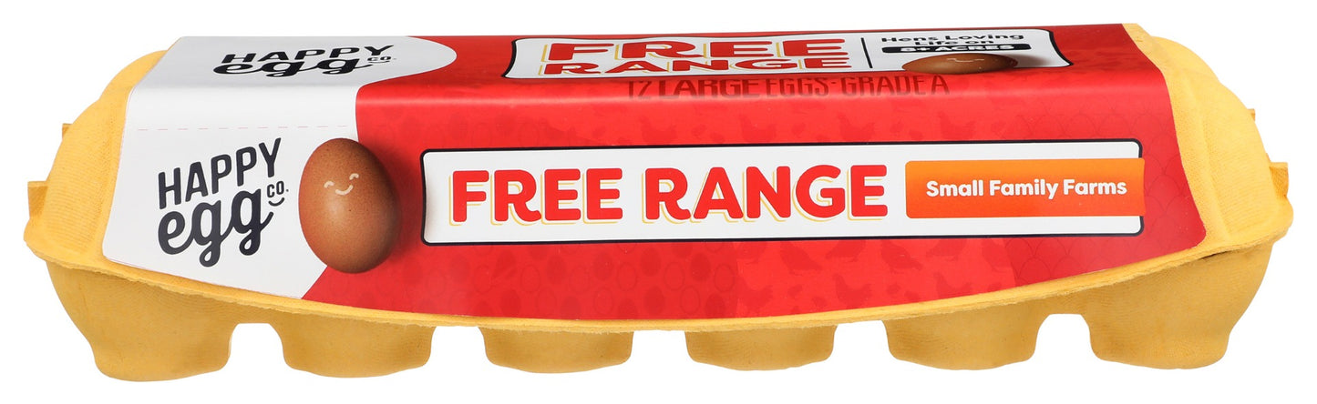 HAPPY EGG: Large Brown Eggs Free Range, 1 dz