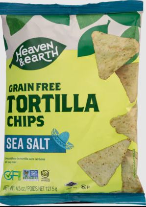 HEAVEN AND EARTH: Sea Salt Tortilla Chips, 4.5 oz