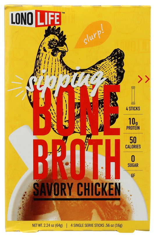 LONOLIFE: Savory Chicken Bone Broth Stick 4Pk, 2.24 oz