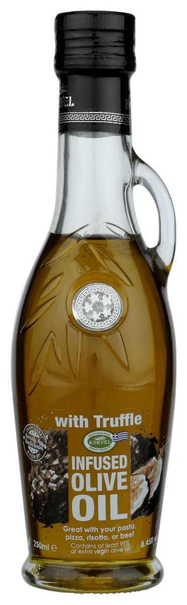 KORVEL MEDITERRANEAN QUALITY PRODUCTS: Greek Extra Virgin Olive Oil with Truffle Flavored, 8.45 fo