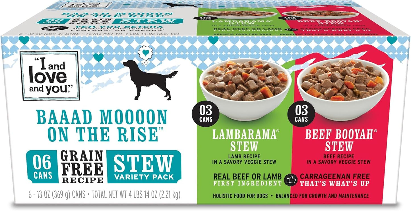 I&LOVE&YOU: Baad Mooon On The Rise Variety Pack Dog Food, 6 ea