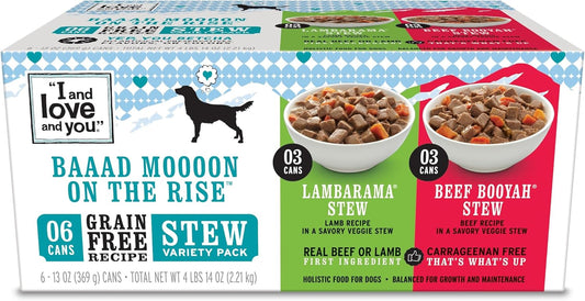 I&LOVE&YOU: Baad Mooon On The Rise Variety Pack Dog Food, 6 ea