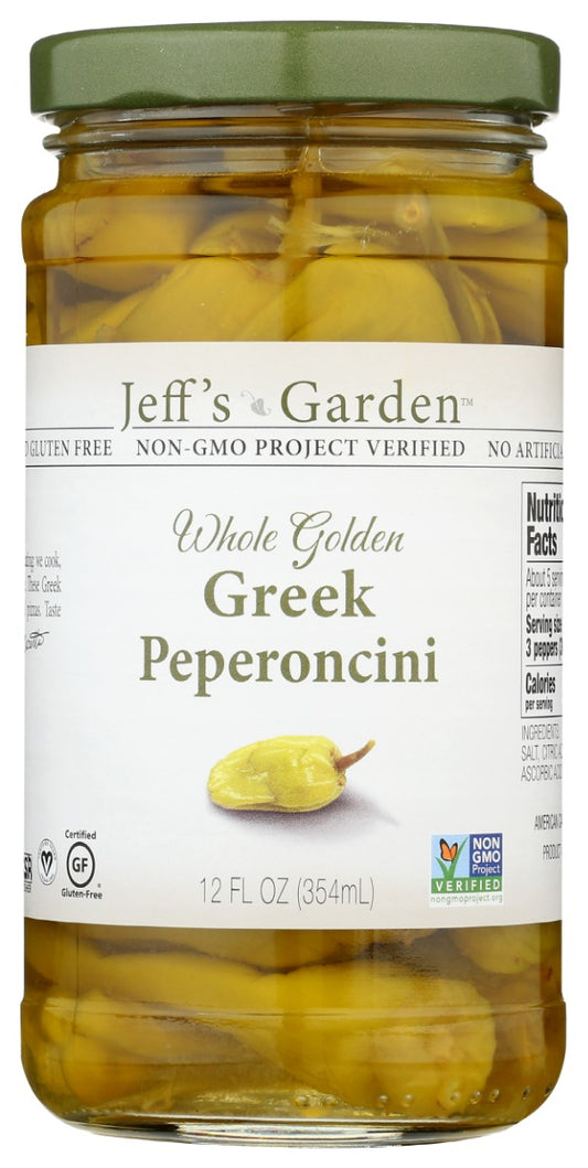 JEFFS GARDEN: Whole Golden Greek Peperoncini, 12 oz