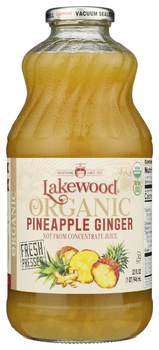 LAKEWOOD: Organic Pineapple Ginger Juice, 32 fo