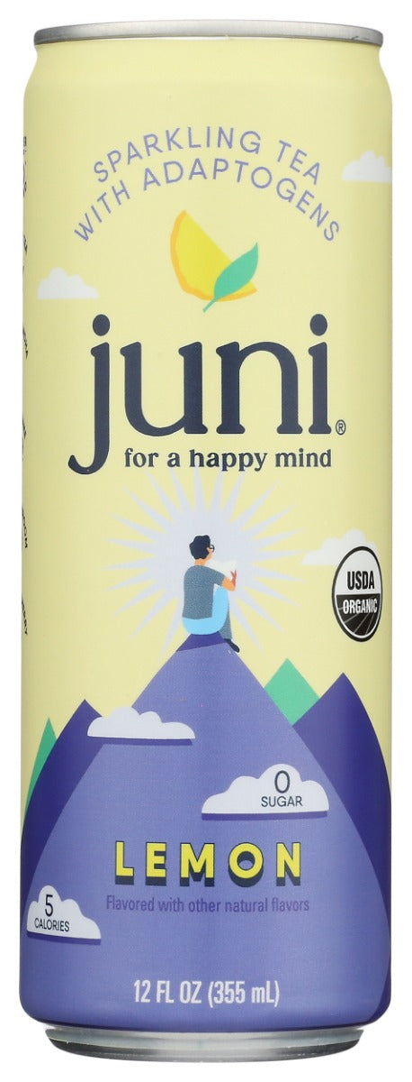JUNI: Lemon Sparkling Tea With Adaptogens, 12 fo