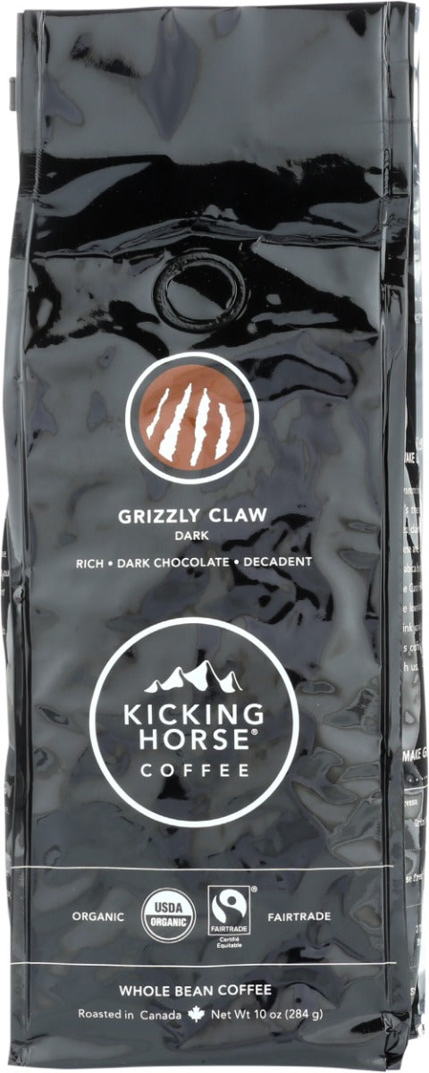 KICKING HORSE: Grizzly Claw Whole Bean Coffee, 10 oz