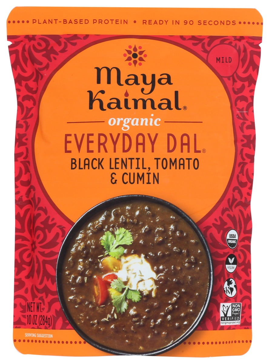 MAYA KAIMAL: Black Lentil Tomato and Cumin Organic Everyday Dal, 10 oz