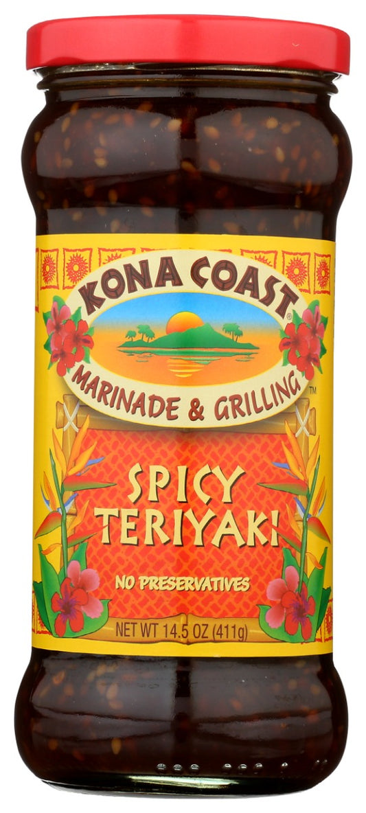 KONA COAST: Spicy Teriyaki Marinade and Grilling Sauce, 14.5 oz