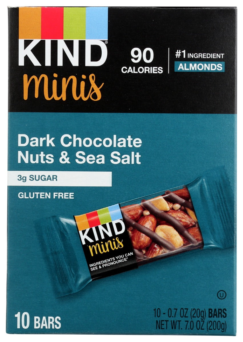 KIND: Dark Chocolate Nuts and Sea Salt Minis Bar 10Pk, 7 oz