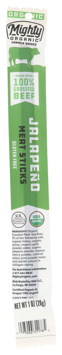 MIGHTY BEEF STICKS: Organic Jalapeno Beef Sticks, 1 oz
