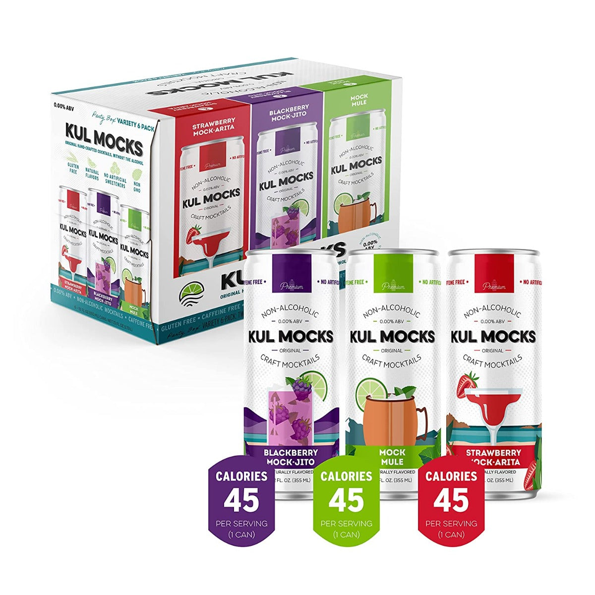 KUL MOCKS: Party Box Mocktails Variety, 72 fo