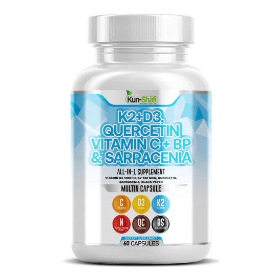 K2 + D3 Quercetin Vitamin C with BP & Sarracenia – Immune Support, Bone Health