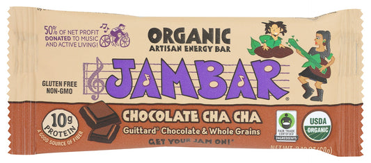JAMBAR: Organic Chocolate Cha Cha Energy Bar, 2.12oz