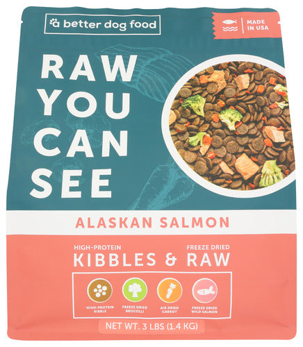 A BETTER FOOD: Kibbles and Raw Alaskan Salmon Dog Food, 3 lb